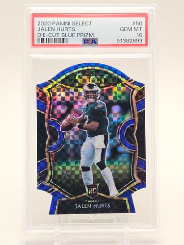 JALEN HURTS 2020 SELECT CONCOURSE DIE-CUT BLUE PRIZM ROOKIE RC PSA 10 Q6029