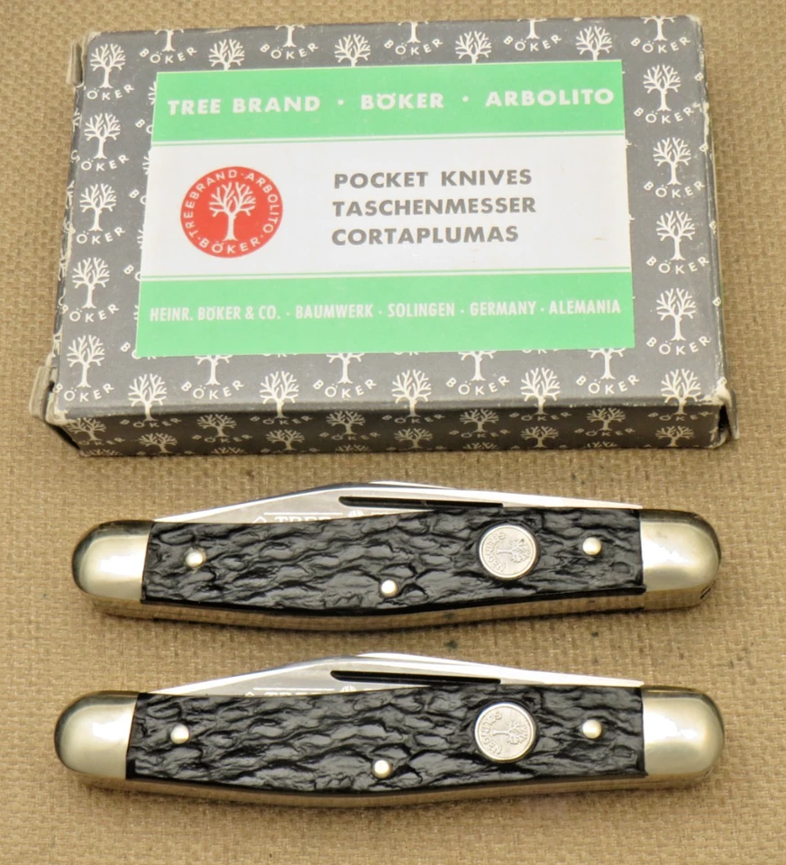 Vintage 1970's BOKER Solingen 7474 Large Stock Knives - Two MINT Knives with Box - Image 3 of 4