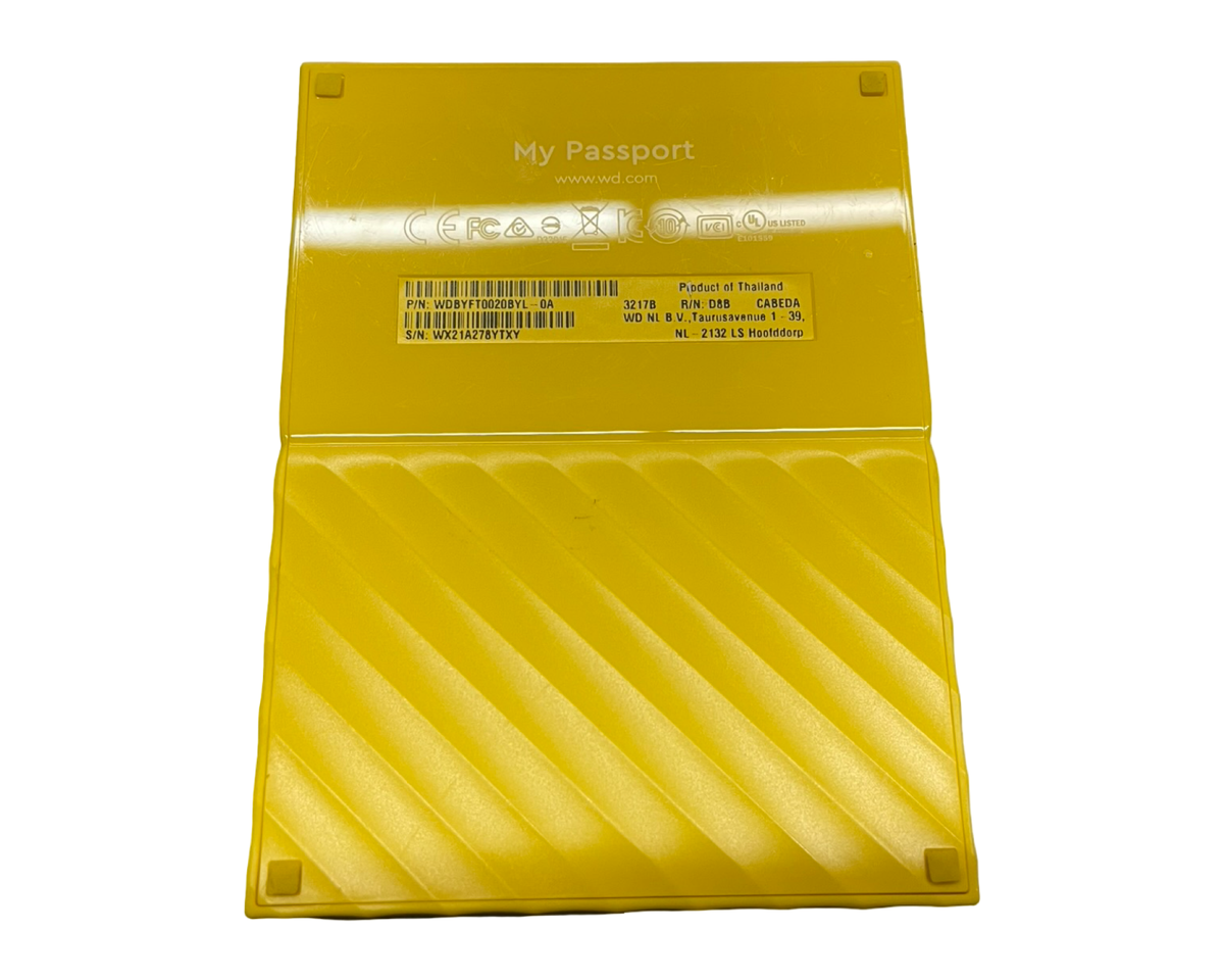 MY PASSPORT 2TB YELLOW WORLDWIDE WDBYFT0020BYL EXTERNAL HARD DRIVE