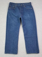 Vintage Levis 501 Jeans Tag Sz 35x30 Fits 32X25 Blue Denim Straight Leg USA 80s