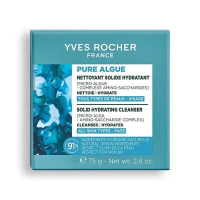 Yves Rocher Pure Algue Solid Facial Hydra Cleanser 0% Soap Daily Wash 75g