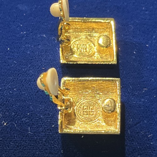 Pendientes Givenchy Vintage Tono Dorado Logo Clip On Pendientes - Imagen 2 de 3