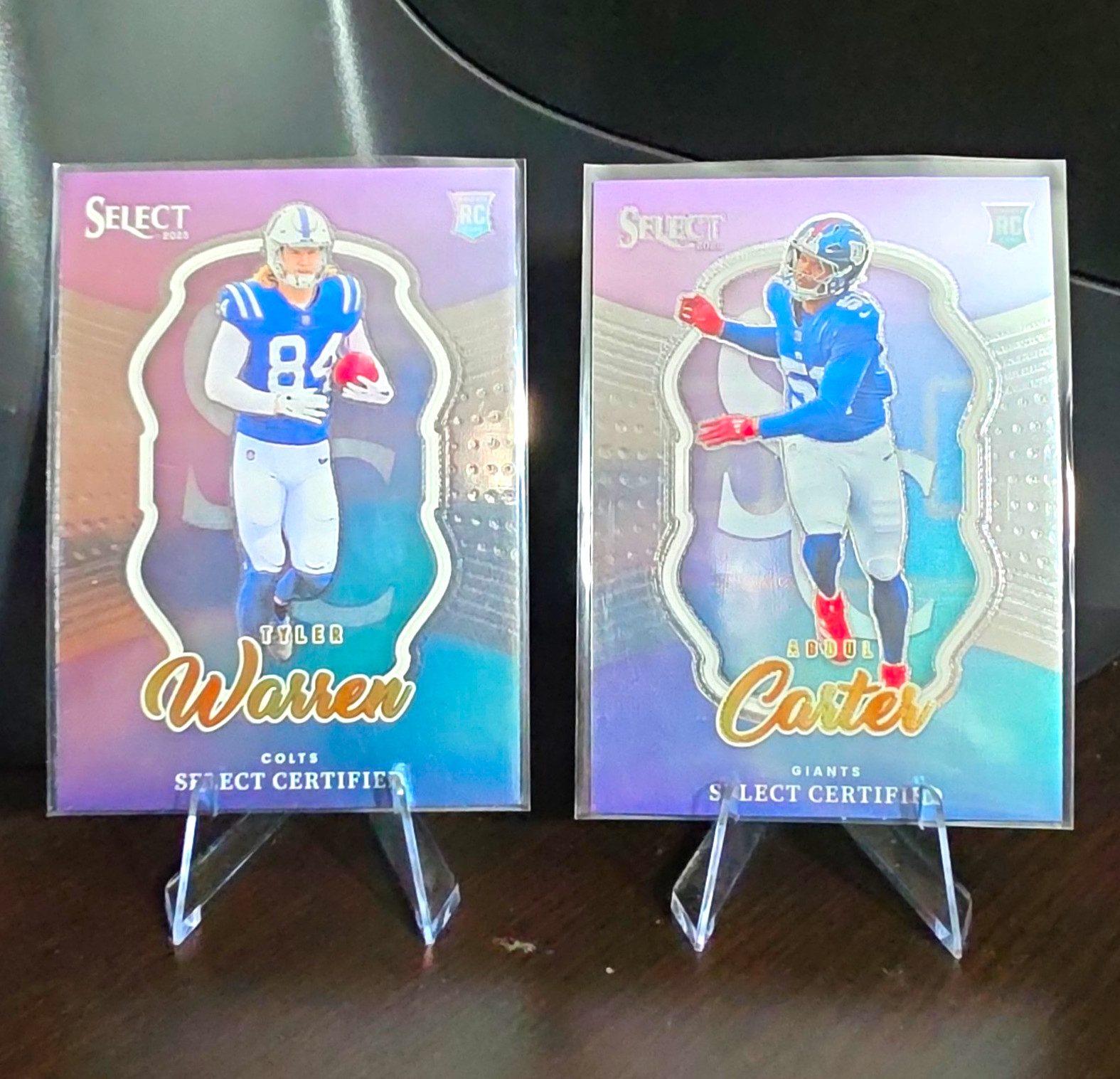2025 Panini Select Tyler Warren #8 Colts, Abdul Carter #3 RC, LOT 2