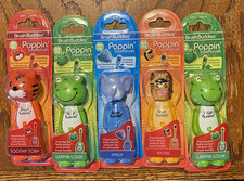 Lot 5 BRUSH BUDDIES Poppin' Toothbrush Soft Kids NEW Frog Elephant Lion Tiger