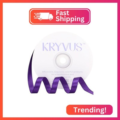 Purple Satin Ribbon 3/8 inch X Continuous 50 Yards, Single Face Polyester Ribbon