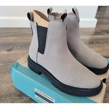 TOMS Women's Skylar Chelsea Boot Cement Synthetic Nubuck Size 6.5 New