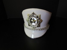 DEMOULIN Marching Band Hat White With Silver Star and Siler Chain