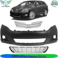 Front Bumper Cover Fascia & Grille Assembly Kit For 2009-2016 Toyota Venza