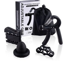 Grip Strength Trainer Kit 5 Pack , with Finger Exerciser, Hand Grip