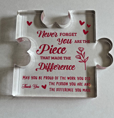Puzzle Piece Retirement Teacher Coworker Job Change Appreciation Babysitter