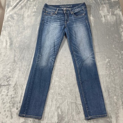 American Eagle Skinny Jeans Womens 6 Medium Wash Blue Stretch Denim 03873