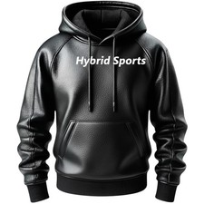 Men's Black Premium Leather Hoodie Handmade Genuine Lambskin Leather Jacket