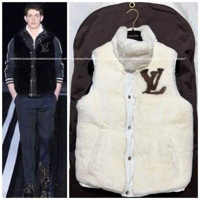 【極希少/美品】ルイヴィトン ヌートリアファー リバーシブル パファベスト 54 Authenc Rare Color Runway Louis Vuitton Rabbit Fur Reversible Down