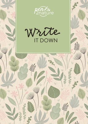 Write It Down . Nachhaltiges Notizbuch in A5 mit Hardcover und Pflanzen-Motiv Pe