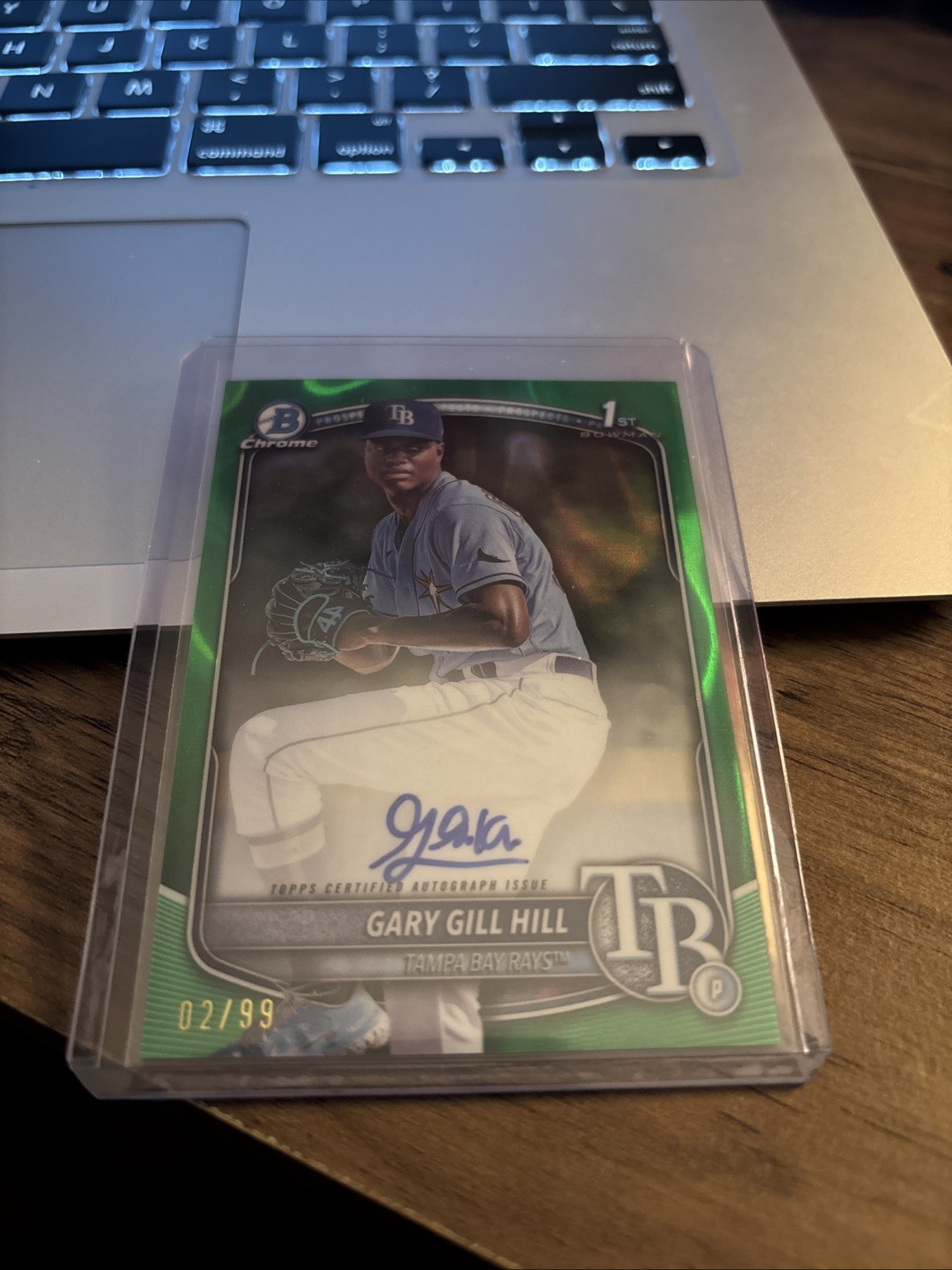 2025 Bowman 1st Chrome GREEN LAVA REFRACTOR AUTO/99 Gary Gill Hill Tampa Bay