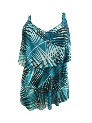 Coco Reef Women's Flourish Bra-Sized Tankini Top (34C, Teal Cove)