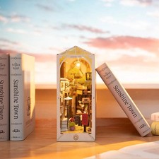Rolife Sunshine Town Book Nook Kit DIY Miniature Shelf Insert