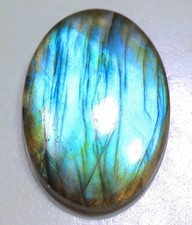 46 Ct 6X25X36 mm Natural Blue Fire Labradorite Oval Cabochon Gemstone QY-112