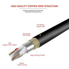 Angle 1/4" TRS 6.35mm Stereo Cable Male to Male Balanced Jack Audio Patch Lead — image 13