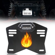 UTV License Plate Holder with Light, Universal Lighted License Plate Mount Br...