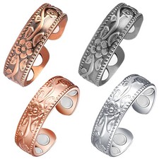 4PCS Copper Rings for Women, Magnetic Rings 3500 Gauss Magnets
