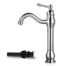 AKLFGN Single Hole Single Handle Waterfall Vessel Sink Faucet in Brushed Nickel