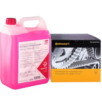 CONTI Zahnriemensatz mit WAPU + 5L FEBI G12 für FIAT OPEL SAAB ALFA CHEVROLET