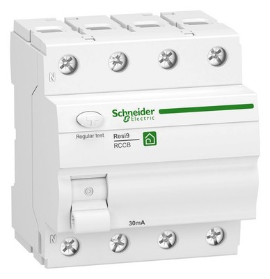 1St. Schneider Electric R9R22440 Fehlerstrom-Schutzschalter Resi9, 4P, 40A, 30mA