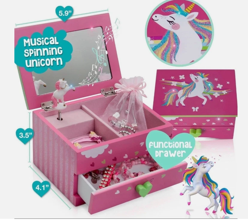 Musical Jewellery Box- Pink Unicorn Including Charm Bracelet - AR Experience - Image 4 of 4