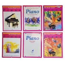 Alfred's Basic Piano Library Level 4 Beginner Lessons Song Books Music Set Lot