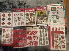 Vintage Christmas Stickers And Gift Tags 1990s Lot Puffy Cathy Santa Bears