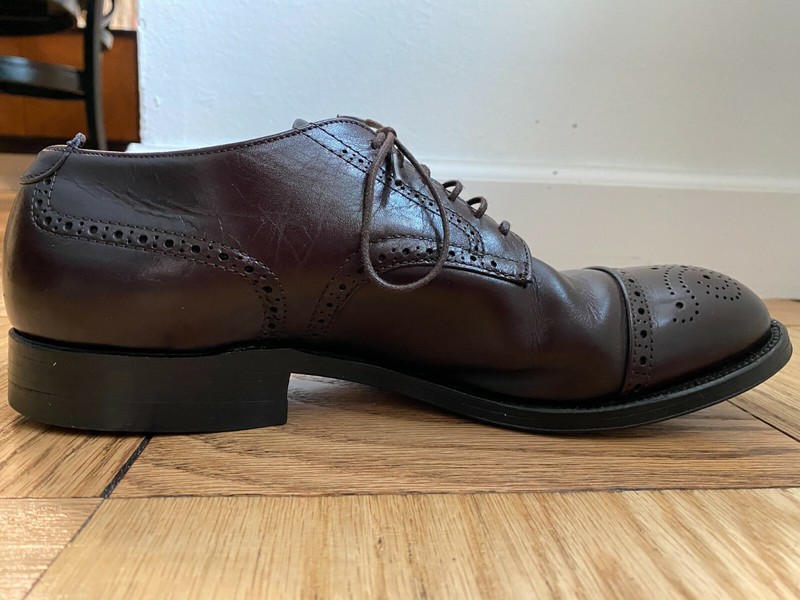Alden 5407 Burgundy Calfskin Medallion Tip Blucher Alden Model Project
