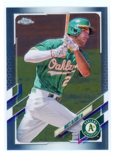 Topps Chrome 2021 - Matt Olson Base Set Chrome #48 - Oakland Athletics A's - NM - Foto 1 di 2