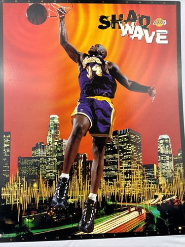 SHAQ Shaquille O'Neal - SHAQWAVE - Los Angeles Lakers 1997 Costacos 20x16 POSTER - Picture 2 of 5