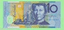 #D166.   UNCIRCULATED  FRASER / EVANS  $10 POLYMER  BANKNOTE  #FC 93798483