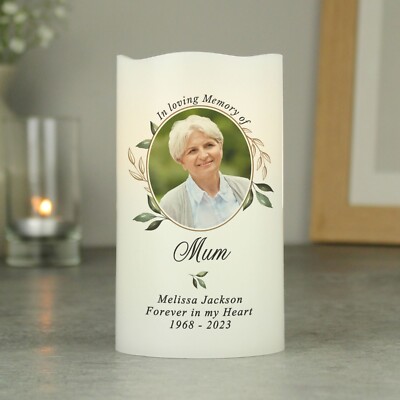 Personalised Photo In Loving Memory LED Memorial, Memorial Remembrance Candle