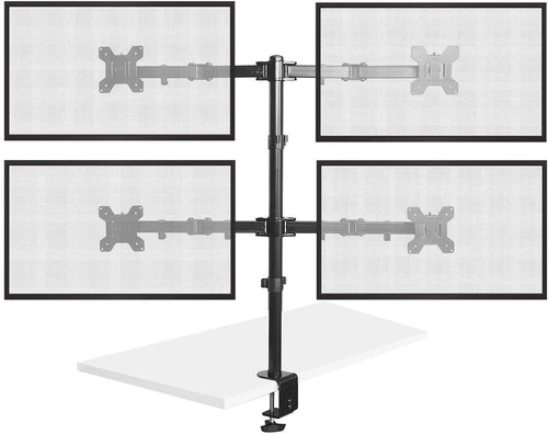 Bramley Power Quad Monitor Desk Mount for 13–30" Screens – VESA, Tilt, Swivel, C