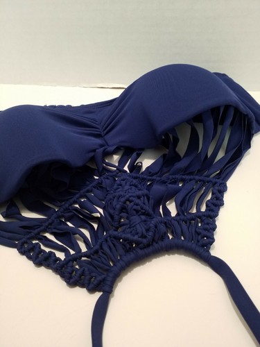Traje de baño Ambrielle para mujer Bikini push up top con malla frontal color azul marino D nuevo con etiquetas $49 - Imagen 11 de 12