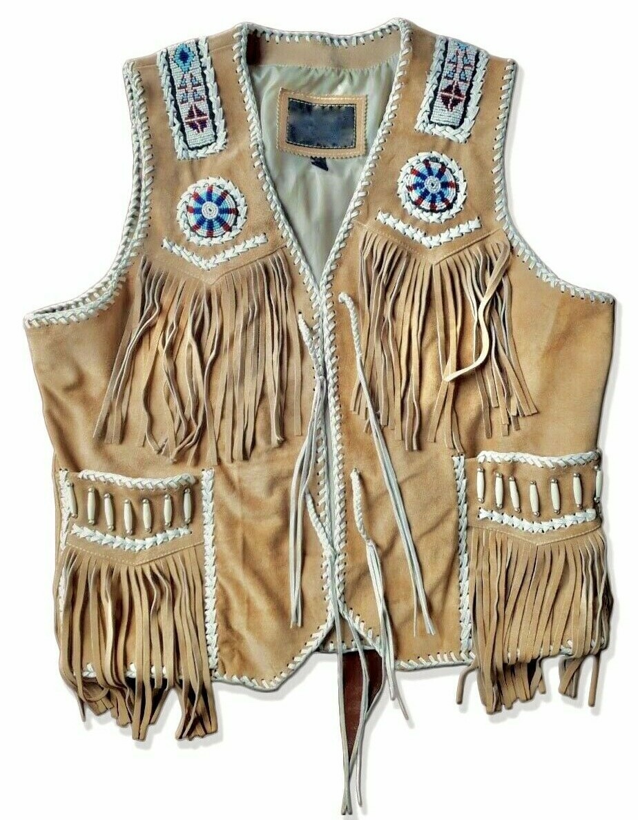Native American Western Jacket Suede Leather Fringed Native American Western Jacket Suede Leather Fringed
