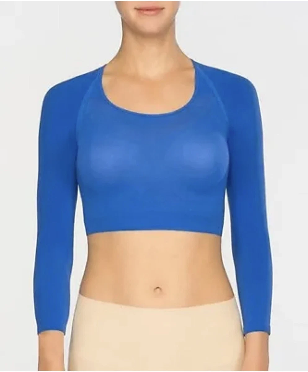 NEW SPANX L/XL Cobalt Blue Arm Tight Long Sleeve Layering Top