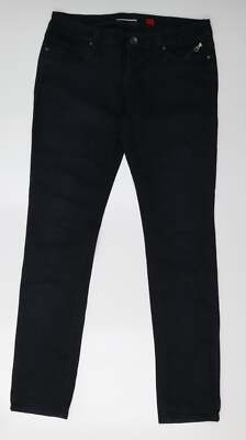 unique denim goods Damen Jeans schwarz Baumwollmischung Straight Größe 42 L32