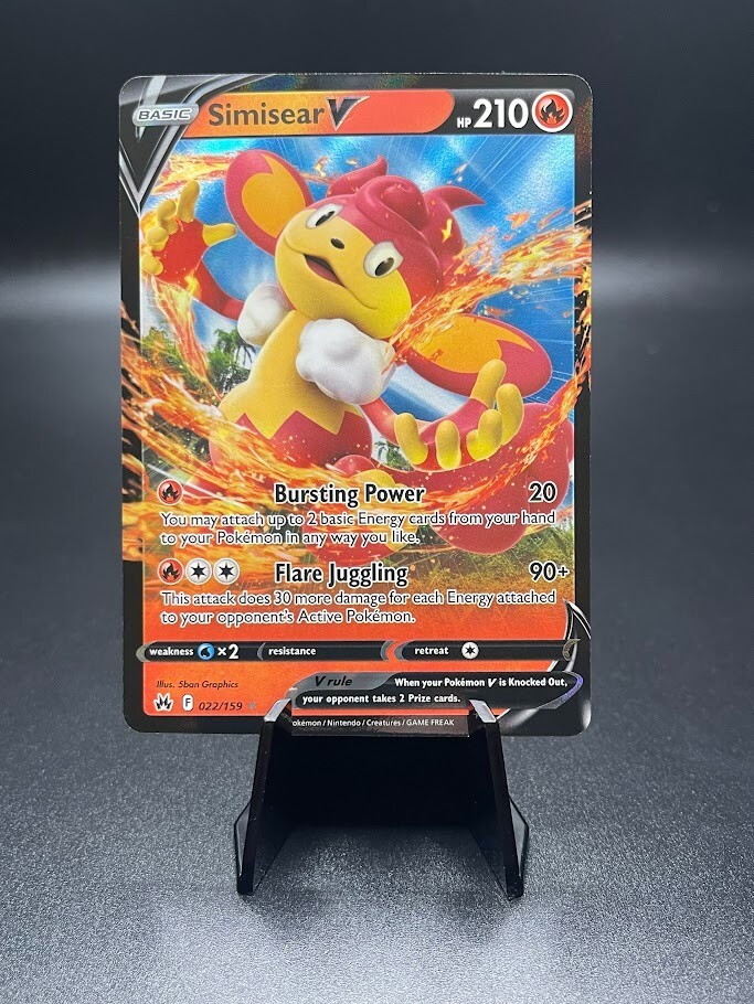 Pokemon TCG Simisear V Crown Zenith 022/159 Holo Ultra Rare
