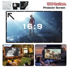 Outdoor 3D 100inch Movie Projector Portable  16:9 HD Projector Screen forTheater