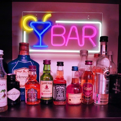 Bar Neon Schild, USB Powered Bar Neon Signs for Home Bar Wall Decor Wandleuchte