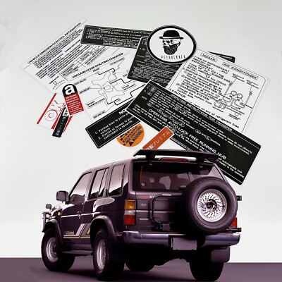 Nissan Terrano Pathfinder WD21 Restoration Warning Stickers High Quality Labels