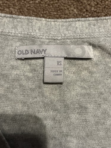 Old Navy Gray 3/4 Sleeve Button Cardigan Sweater Youth Girl - Picture 5 of 8