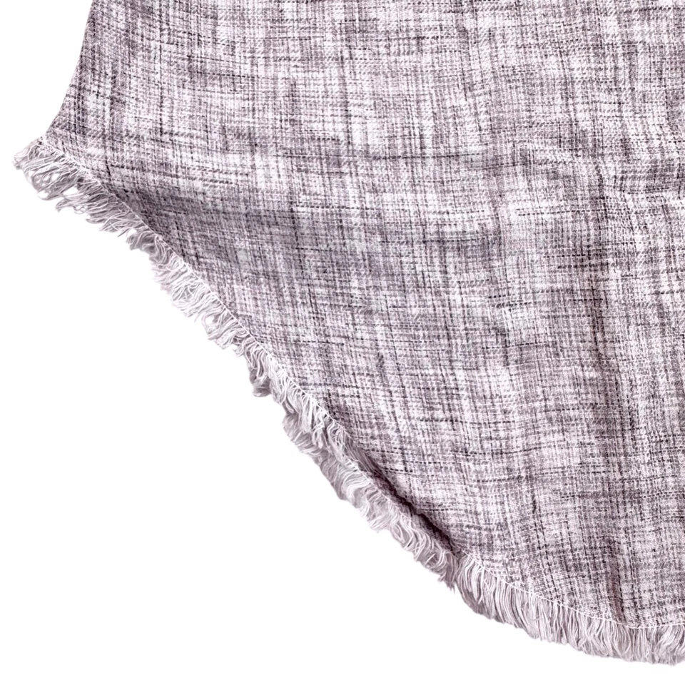 Camiseta sin mangas Anthropologie Cloth & Stone cuello en V lino flecos dobladillo gris para mujer grande Foto 4 de 4