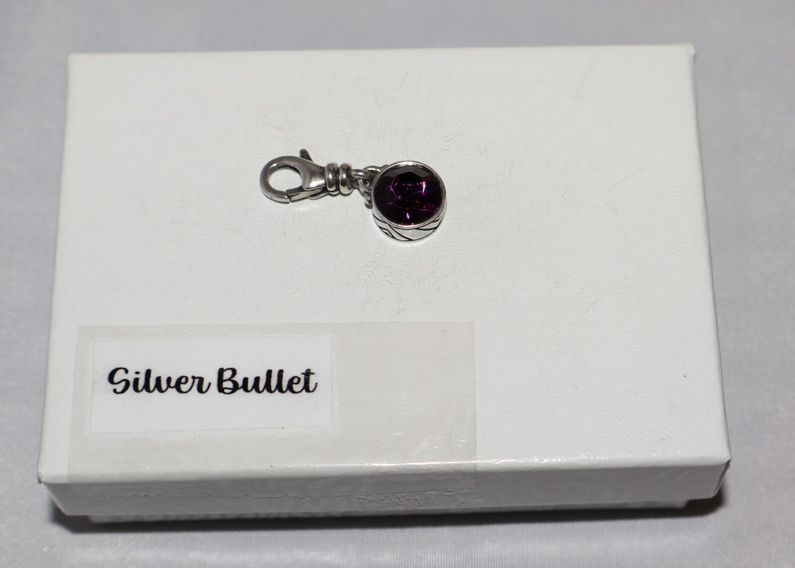 Silpada Sterling Silver February Birthstone Purple Clip On Charm Pendant C2528