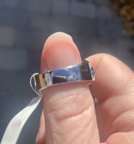 Anello in cristallo austriaco premium blu e bianco misura 7 - Foto 6 di 6