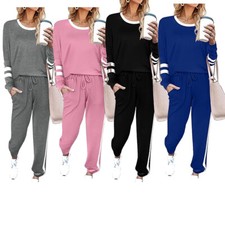 Sports 2 PCS Joggers Lounge wear Tracksuits Ladies Womens Active Pyjamas